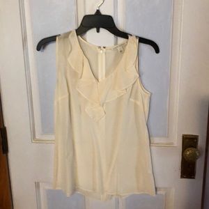 Banana Republic silk ruffled sleeveless shirt